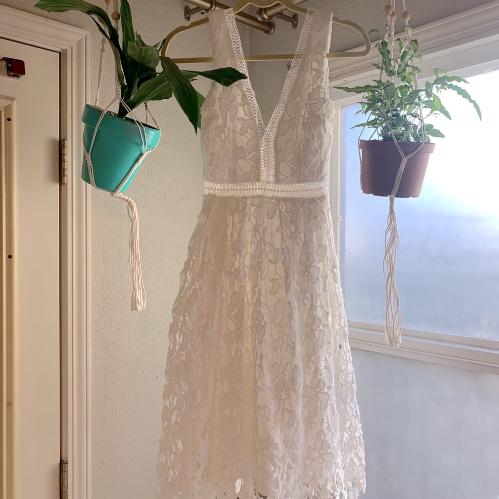 Custom white eyelet dress